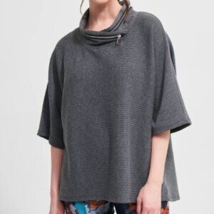 Joseph Ribkoff Cowl Neck Zipper Top, 3/4 Doleman Sleeve, Relaxed Fit - Womens 14